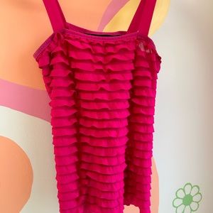 90s sheer ruffle top